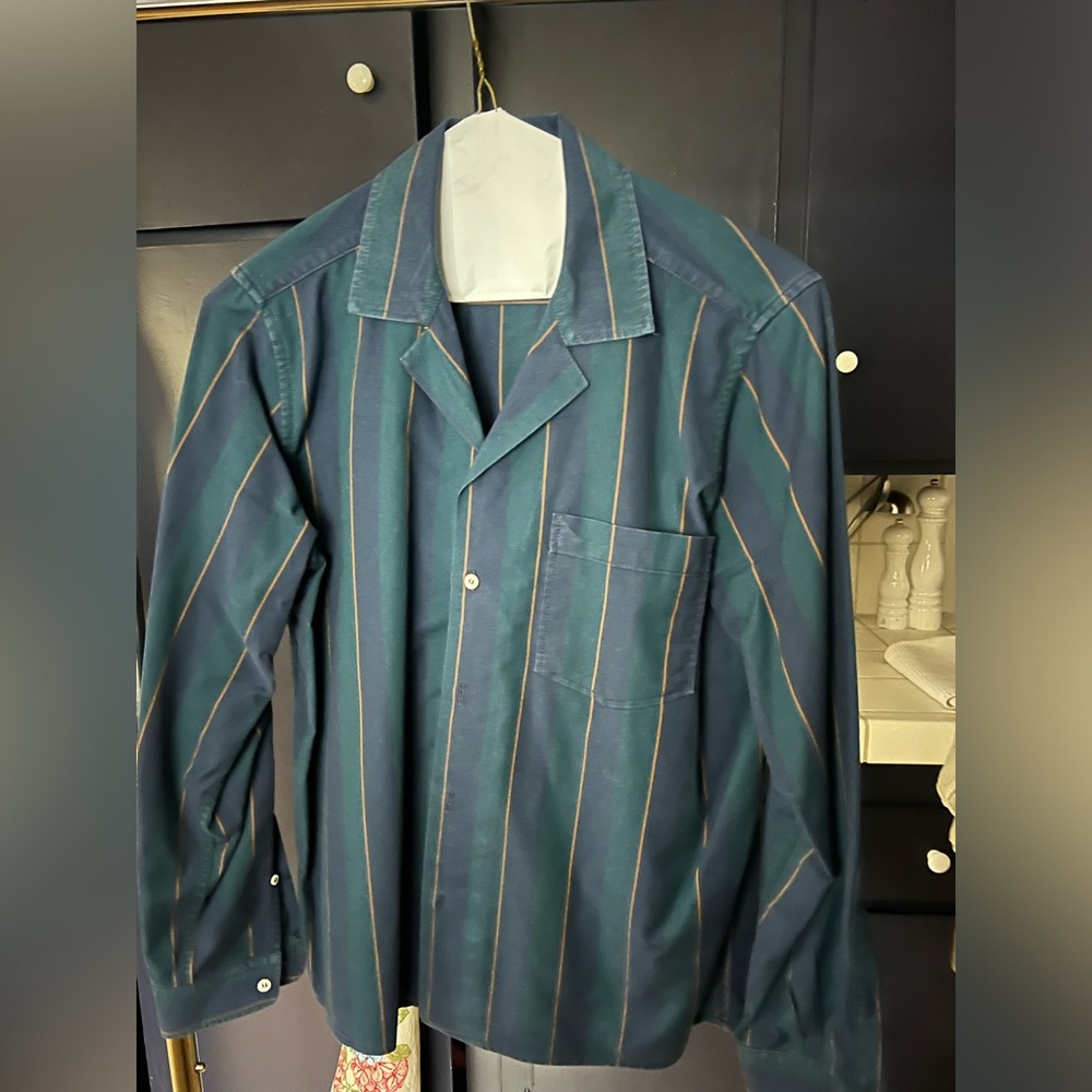 President’s Tuscany camp collared striped button down. Size M 
Made is Italy